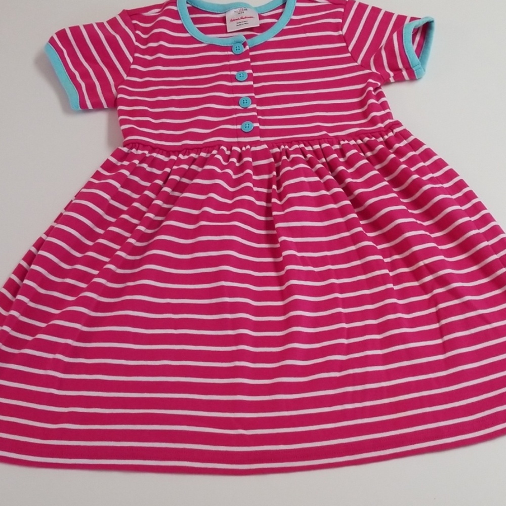 Hanna Andersson 110 pink striped dress